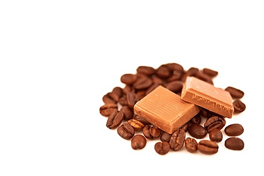 两个,巧克力块,咖啡,种子