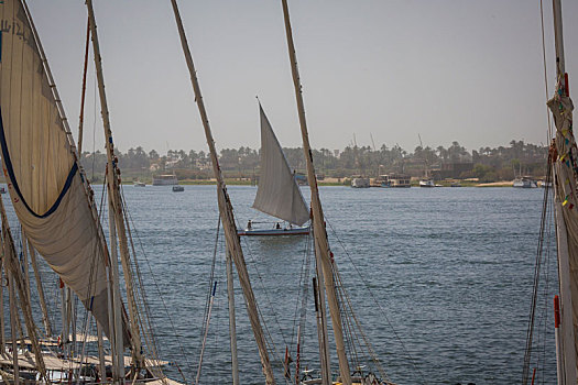 木质,船,三桅帆船,尼罗河,河,阿斯旺,埃及,北非