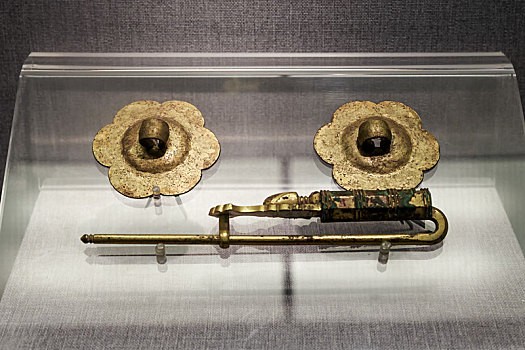 唐代鎏金铜锁,河南省洛阳博物馆馆藏文物