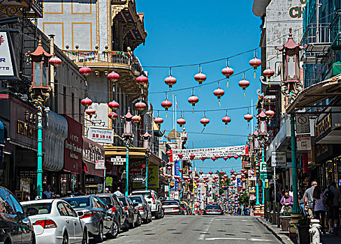 街景,道路,唐人街,旧金山,加利福尼亚,美国,北美