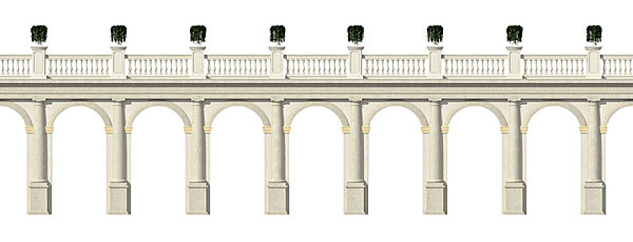 托斯卡纳,柱廊,隔绝,白色背景
