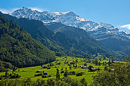 夏天,山景,格拉鲁斯,阿尔卑斯山,背影,瑞士,欧洲
