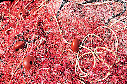 红色,渔网,厄尔巴岛,托斯卡纳,意大利,欧洲