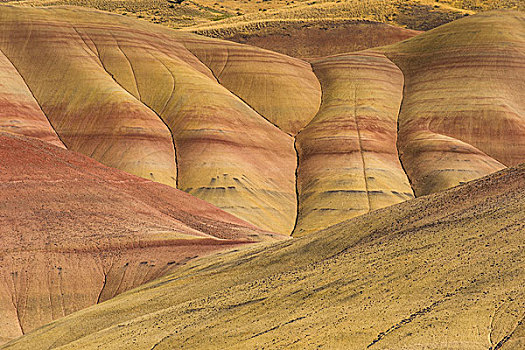 彩色,山,画岭,约翰时代化石床国家纪念公园,俄勒冈,美国