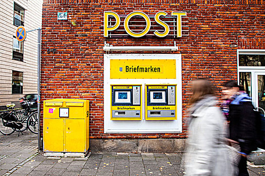 邮票,机械,邮筒,德国,邮件,邮局,北莱茵威斯特伐利亚,欧洲