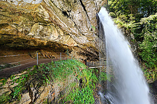 瀑布,伯恩高地,伯尔尼州,瑞士,欧洲