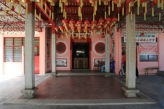 马来西亚,槟城,一座中国庙宇建筑