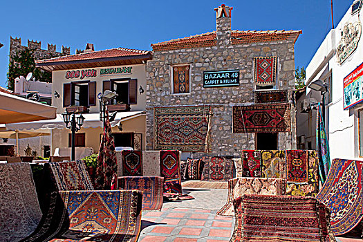 地毯商店,马尔马里斯,土耳其,爱琴海,亚洲