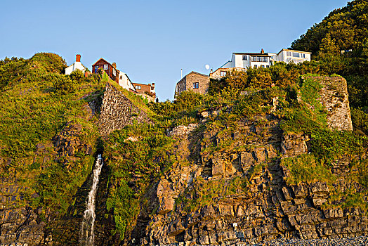 乡村,崖顶,北方,德文郡,文化遗产,海岸