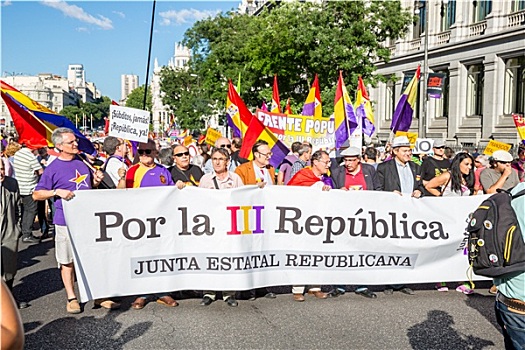 抗议者,马德里,西班牙