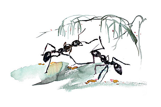 插画春天的蚂蚁