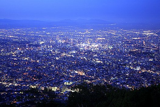 夜景,札幌,山