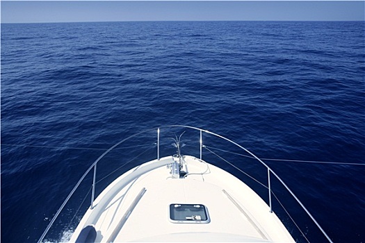 船首,游艇,白色,船,蓝色海洋