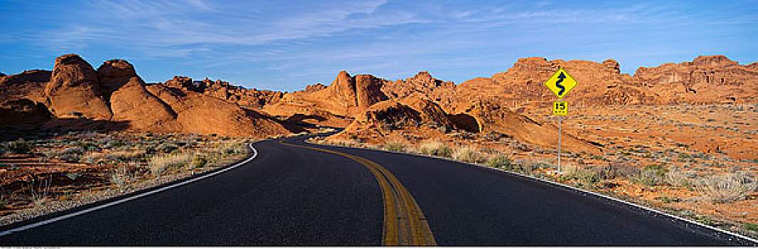 道路,沙漠,内华达,美国