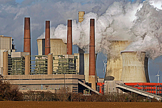 褐色,火力发电站,煤,地点,北莱茵威斯特伐利亚,德国