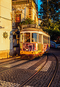 特色,有轨电车,阿尔法马区,里斯本,葡萄牙,欧洲