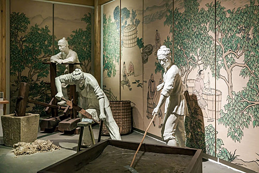 安徽博物院室内古代宣纸制作场景