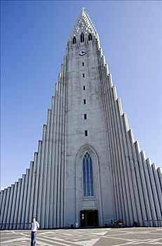 冰岛,雷克雅未克,40年代,相似,山,火山岩,国家,大教堂,上面,首府