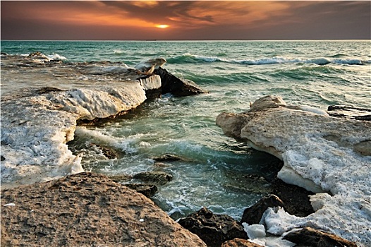 海洋,波浪,海岸线