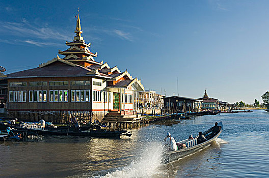 水道,湖,掸邦,缅甸,亚洲