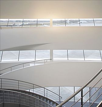 范堡罗机场,特写,玻璃窗,楼梯