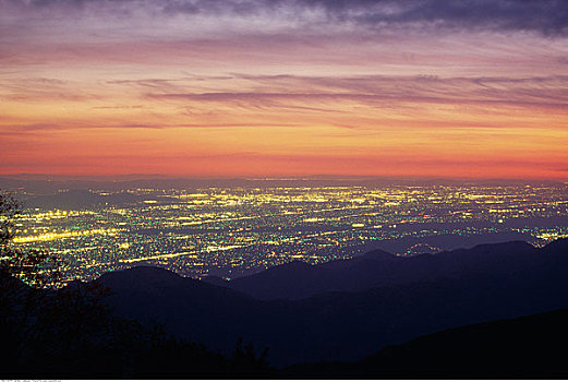 俯视,洛杉矶,加利福尼亚,美国