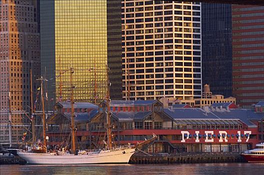船,码头,纽约,美国