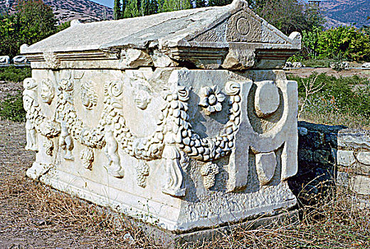 尚未完成,石头,棺材,阿芙洛蒂西亚斯,土耳其