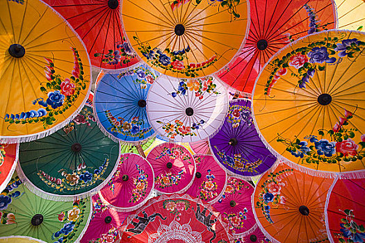 伞,展示,乡村,泰国
