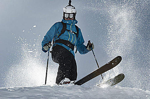 男人,滑雪