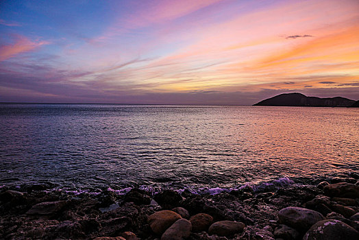 夕阳海边自然风光