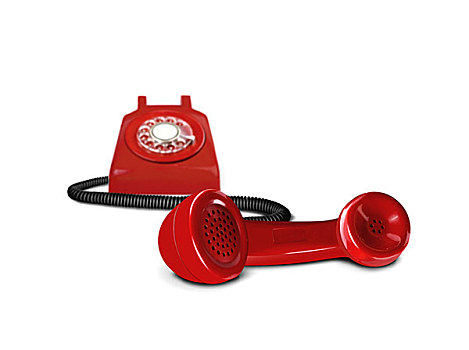 红色,电话,打电话