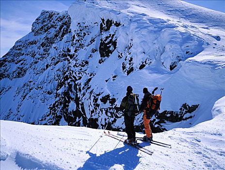 滑雪者,山峦,北方,瑞典