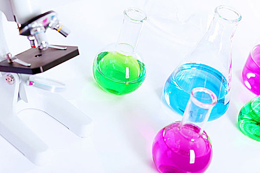 化学,实验室器皿,彩色,液体