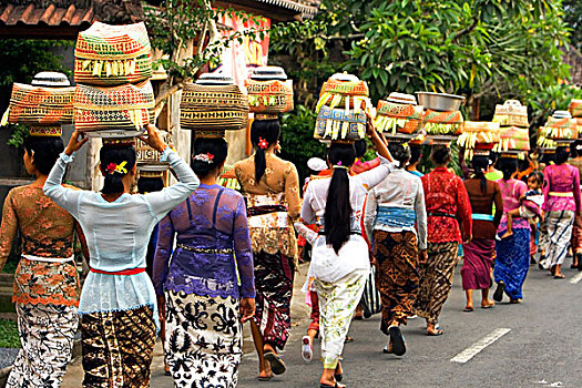女人,篮子,头部,巴厘岛,印度尼西亚,东南亚