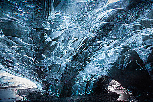 冰川冰,冰,洞穴,瓦特纳冰川,南方,区域,冰岛,欧洲
