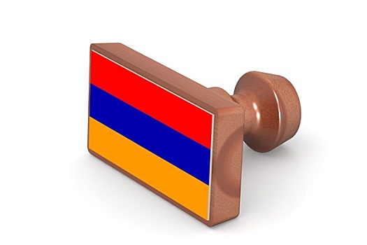 留白,木质,图章,亚美尼亚,旗帜