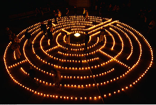 俯视,蜡烛,迷宫,萨尔茨堡大教堂,萨尔茨堡,奥地利