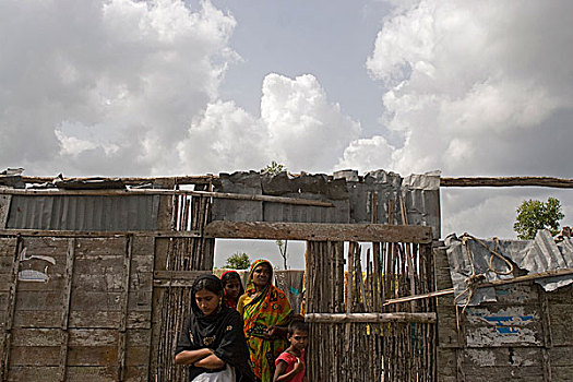 气旋,家庭,孟加拉,五月,2009年,飓风,沿岸,区域,恶劣,损坏,作物,家,人