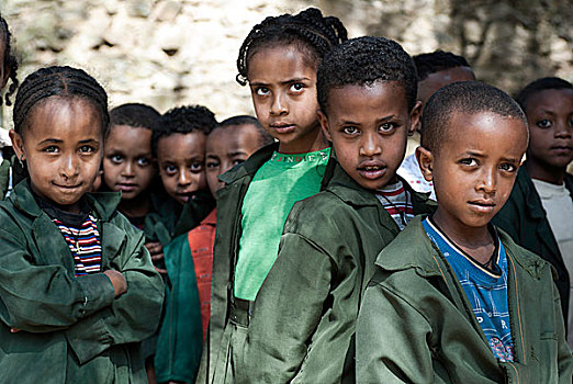 学童,贡达,埃塞俄比亚,非洲