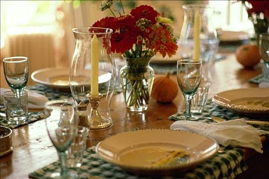 桌面布置,葫芦属植物,花束