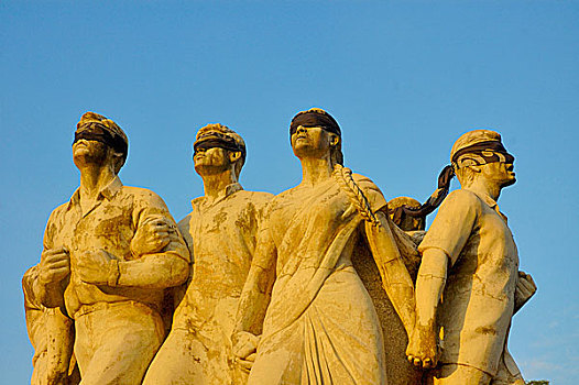 纪念,雕塑,正面,达卡,大学,校园,孟加拉,八月,2007年