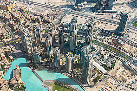 航拍,市区,迪拜,最高,建筑,世界,哈利法,阿联酋