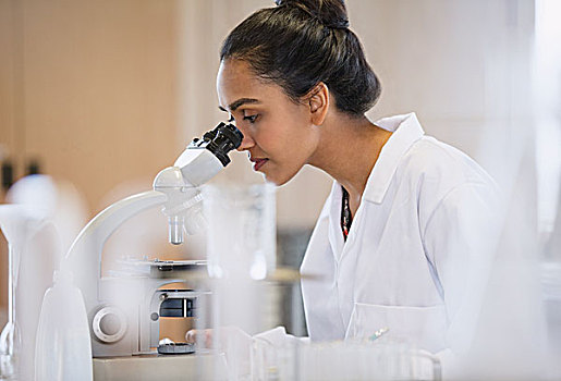 女性,科学家,显微镜,实验室