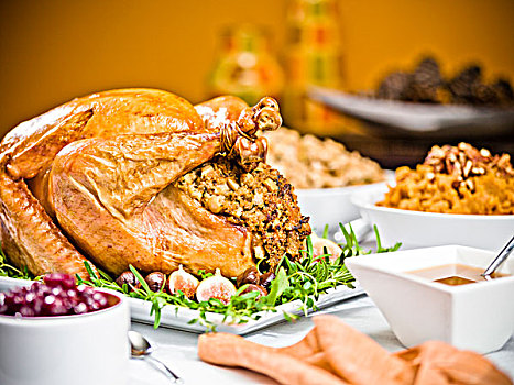 图像,感恩节,食物,火鸡,蔓越莓沙司,浇汁,山药