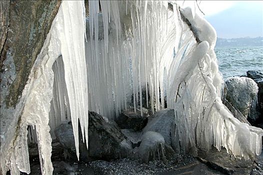 冰,帘,日内瓦,瑞士