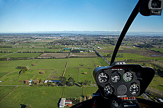飞机场,道路,农田,风景,直升飞机,南,奥克兰,北岛,新西兰