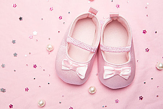 童鞋,女孩,粉色,毯子,珍珠