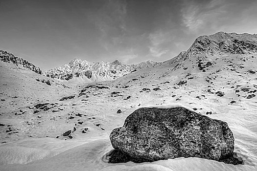 石头,块状,积雪,阿尔卑斯山
