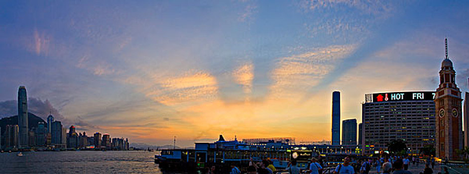 香港全景,港岛,九龙,维多利亚港